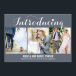 Sweet Introduction Wedding Announcement - Grey<br><div class="desc">Modern and stylish wedding announcements from Berry Berry Sweet Designs. Visit our designs showroom at WWW.BERRYBERRYSWEET.COM. More design options and colours are available.</div>