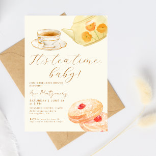 Sweet It´s Tea Time Baby Vintage Baby Shower Invitation