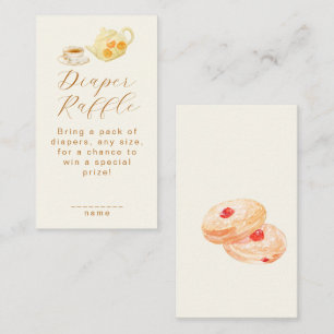 Sweet It´s Tea Time Baby Vintage Diaper Raffle Enclosure Card