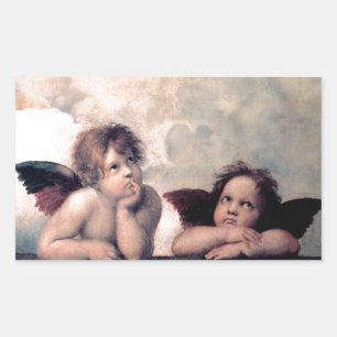 Sweet Italian Angels Renaissance Masterpiece Rectangular Sticker