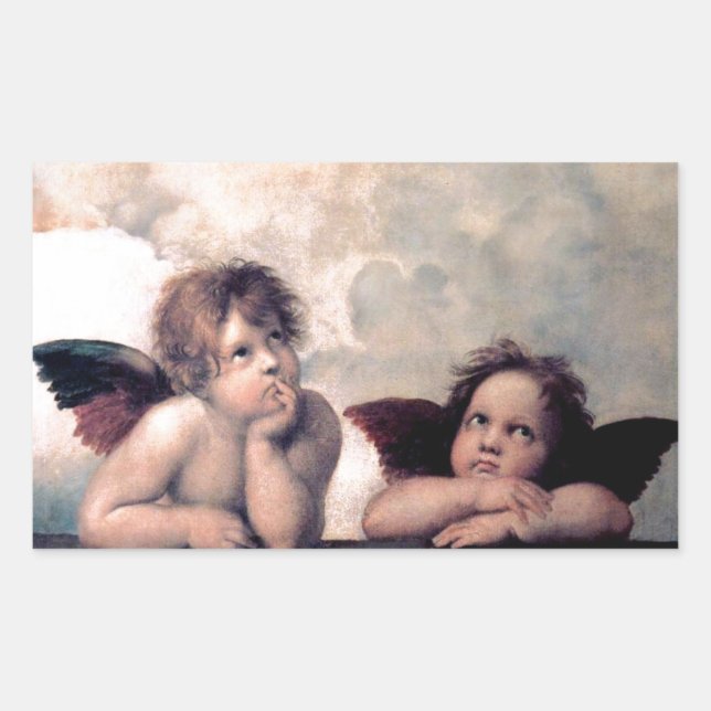 Sweet Italian Angels Renaissance Masterpiece Rectangular Sticker (Front)