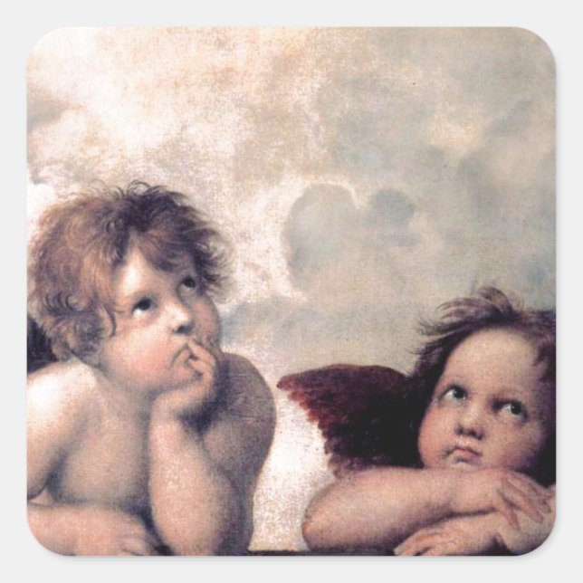 Sweet Italian Angels Renaissance Masterpiece Square Sticker (Front)
