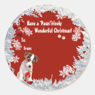 Sweet Jack Russell Christmas Gift Tag Stickers