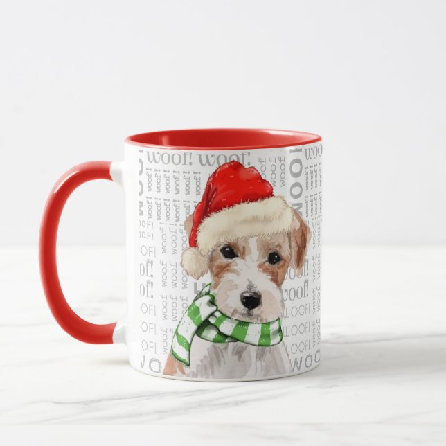 Sweet Jack Russell Terrier Christmas Dog Mug (Left)