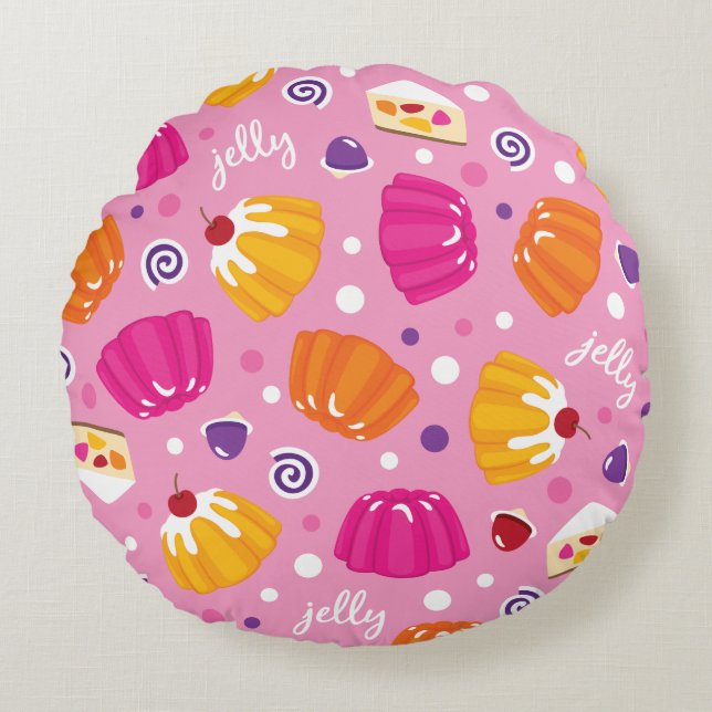 Sweet Jelly Pattern Round Cushion (Front)
