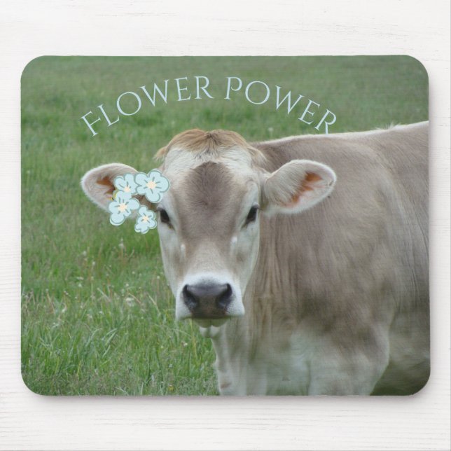 Sweet Jersey Cow advocates Flower Power Mouse Mat (Front)