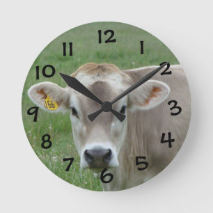 Sweet Jersey Cow Round Clock