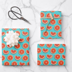 Sweet Juicy Orange Pattern Wrapping Paper Sheet