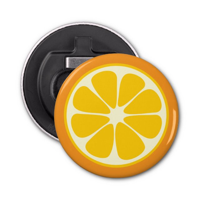 Sweet Juicy Orange Tropical Citrus Fruit Slice Bottle Opener (Front)