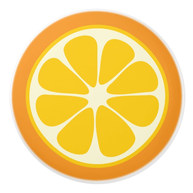 Sweet Juicy Orange Tropical Citrus Fruit Slice Ceramic Knob (Front)