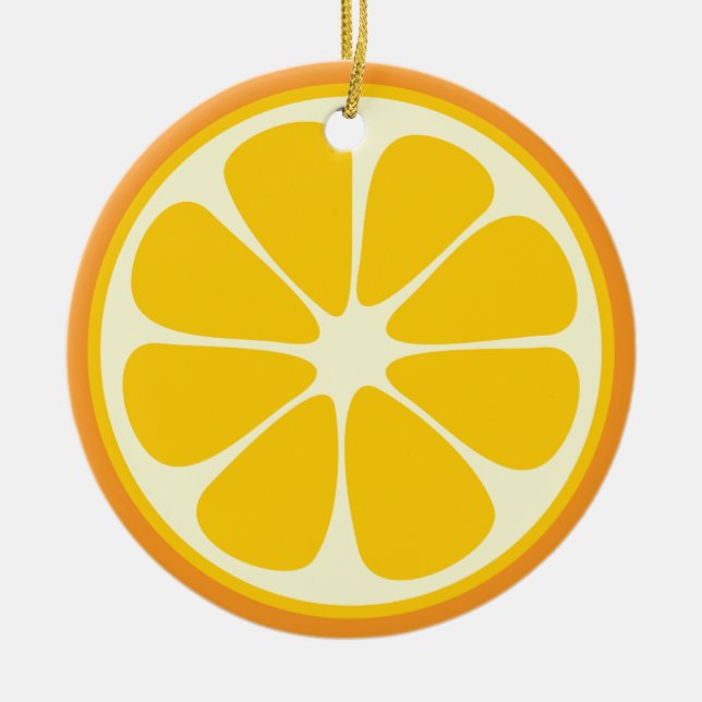 Sweet Juicy Orange Tropical Citrus Fruit Slice Ceramic Tree Decoration (Front)