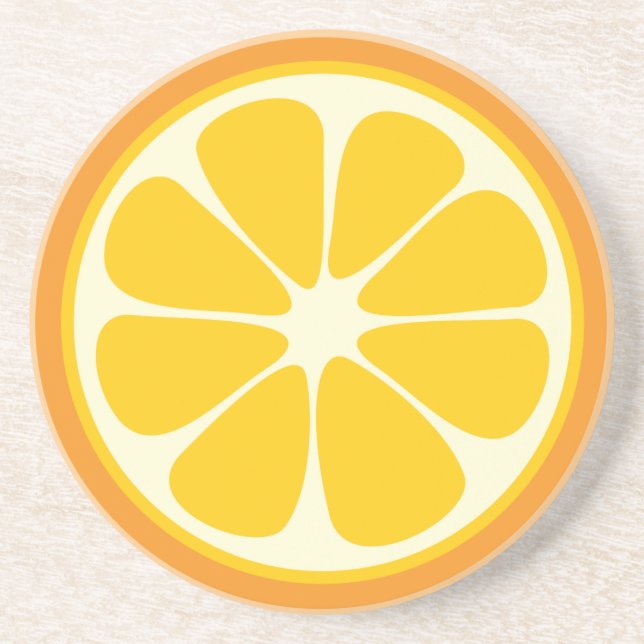 Sweet Juicy Orange Tropical Citrus Fruit Slice Coaster (Front)