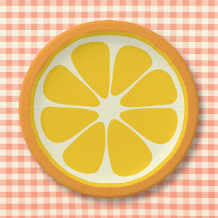 Sweet Juicy Orange Tropical Citrus Fruit Slice Paper Plate