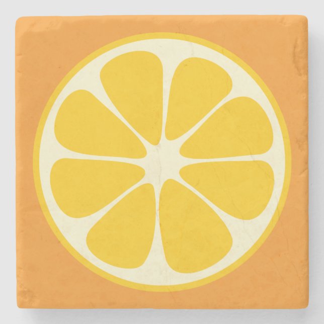 Sweet Juicy Orange Tropical Citrus Fruit Slice Stone Coaster (Front)