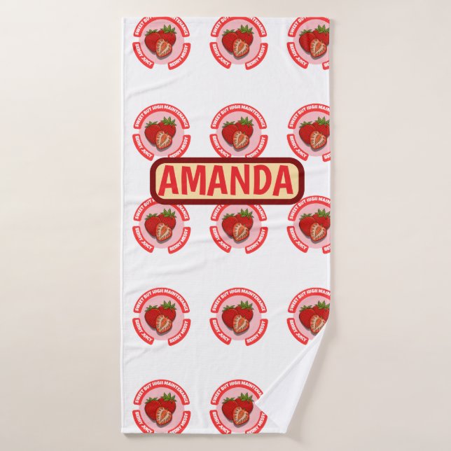 Sweet Juicy Strawberries Summer Fruit Bath Towel (Bath Towel)