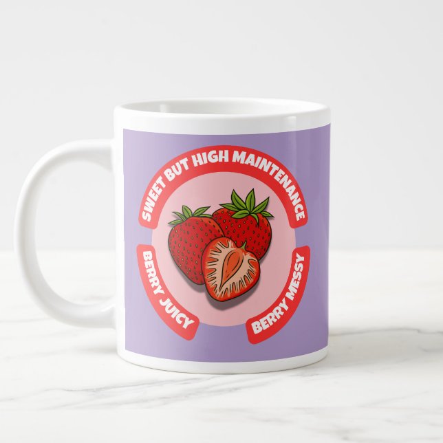 Sweet Juicy Strawberries Summer Fruit  Large Coffee Mug (Left)
