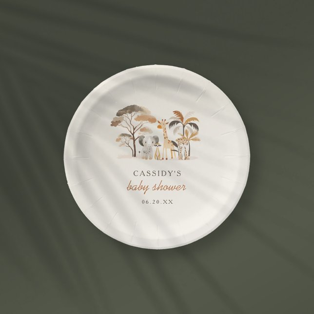 Sweet Jungle Safari Animals Boy Baby Shower  Paper Plate (Creator Uploaded)