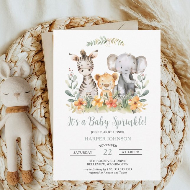 Sweet Jungle Safari Baby Sprinkle Invitation (Creator Uploaded)