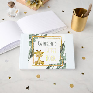 Sweet Jungle Safari Giraffe Botanical Baby Shower Guest Book