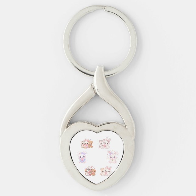 Sweet Kawaii Best Friends Keychain -  (Front)