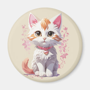 Sweet Kawaii Cat with Big Eyes Magnet