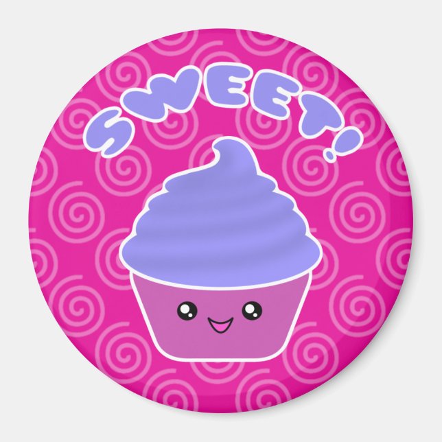 Sweet Kawaii Cupcake Magnet (Front)