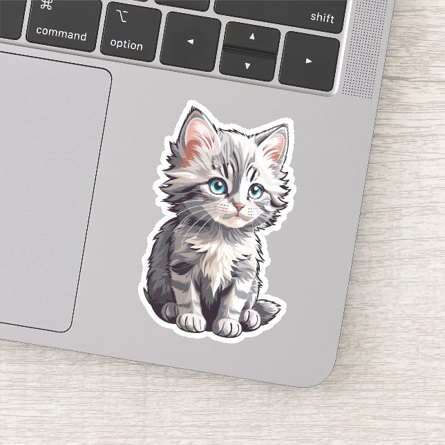 Sweet Kawaii Grey Cat (Detail)