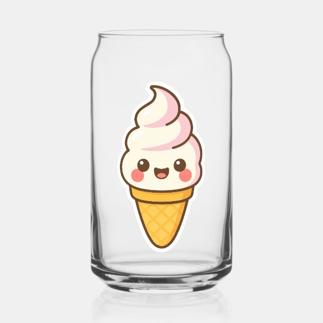 Sweet Kawaii Ice Cream Can Glass (Back)