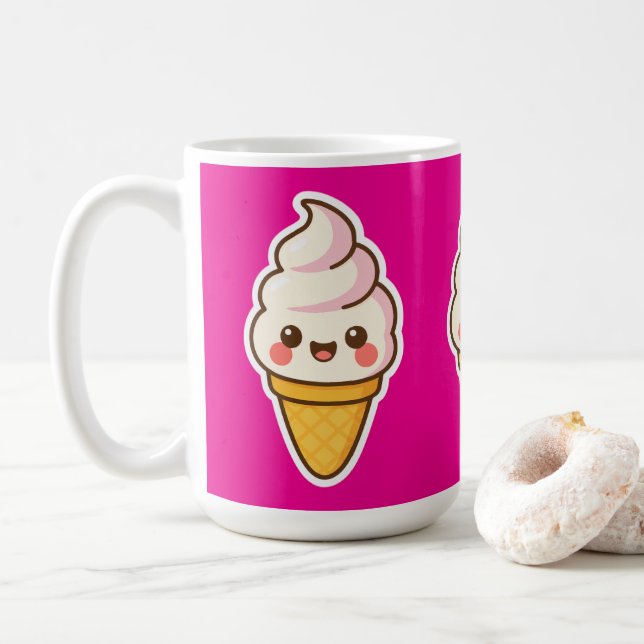 Sweet Kawaii Ice Cream Coffee Mug (With Donut)