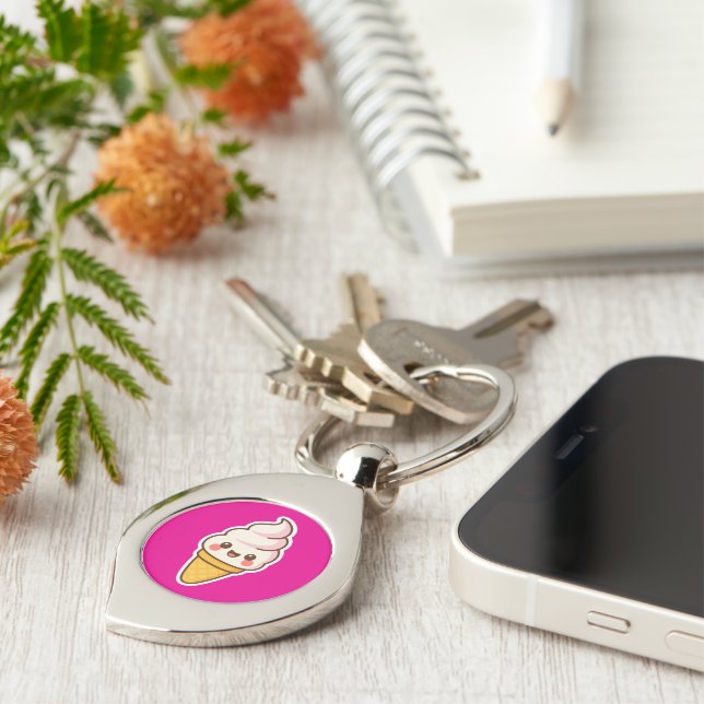Sweet Kawaii Ice Cream Key Ring (Side)