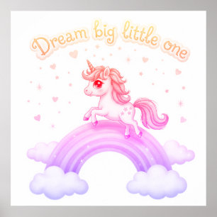 Sweet Kawaii Unicorn Dreams, Nursery Poster