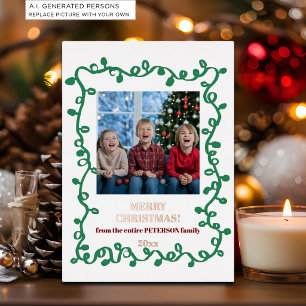 Sweet Kids Christmas Photo Foil Holiday Card
