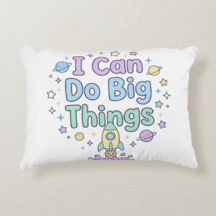 Sweet Kids Encouraging Quote I Can Do Big Things Decorative Cushion