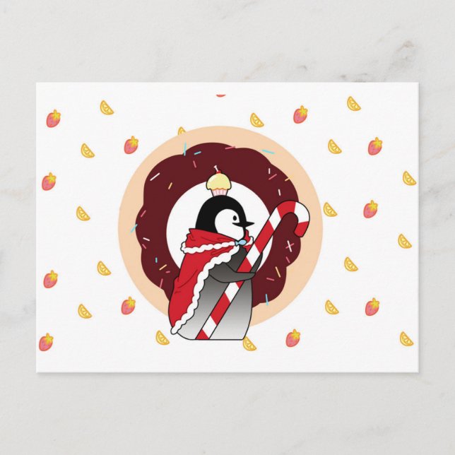 Sweet King Penguins Postcard (Front)
