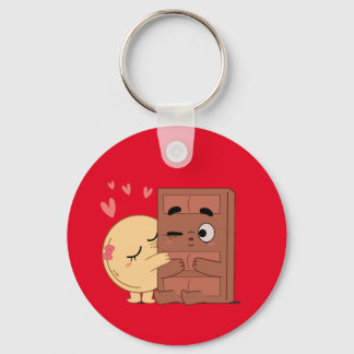 Sweet Kisses Choco Pancake Valentines Couples Love Key Ring