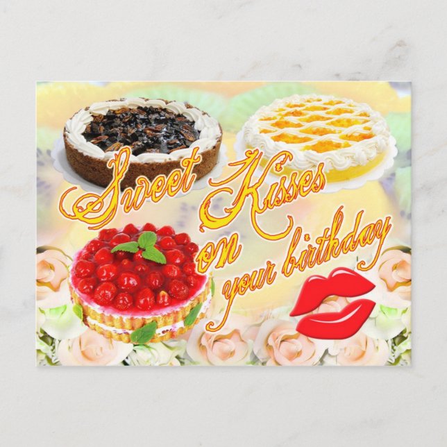 Sweet Kisses on your Birthday! Postcard (Front)