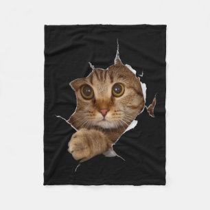 Sweet Kitten Torn Cloth - Funny Cat Lover Cat Owne Fleece Blanket