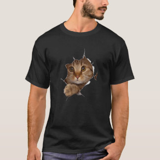 Sweet Kitten Torn Cloth - Funny Cat Lover Cat Owne T-Shirt
