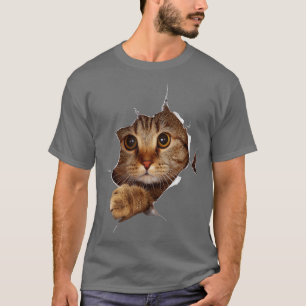Sweet Kitten Torn Cloth - Funny Cat Lover Cat Owne T-Shirt
