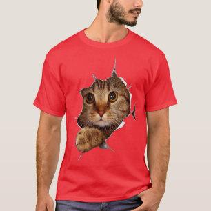 Sweet Kitten Torn Cloth Funny Cat Lover Cat Owner T-Shirt