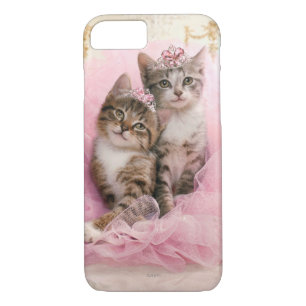 Sweet Kittens in Tiaras and Pink Sparkly Tutu iPhone 8/7 Case