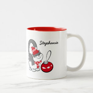 Sweet Kitty Custom Name Christmas Gift Mugs