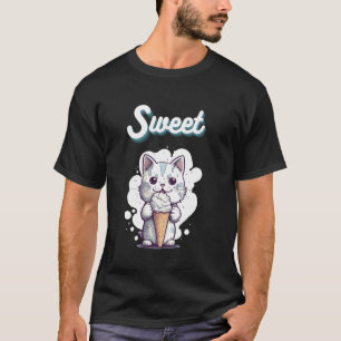 Sweet Kitty, Cute Cat Ice Cream Cone -vibe T-Shirt