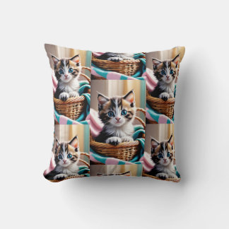 Sweet Kitty in a Basket – Cosy Pillow