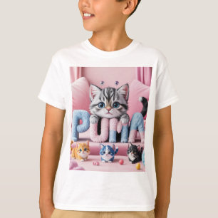 Sweet Kitty Squad Playful and Colourful Cat Art T-Shirt