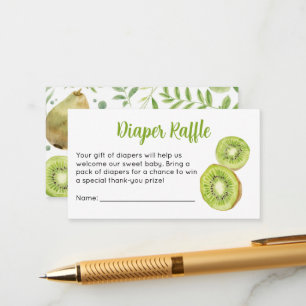 Sweet Kiwi Baby Shower Diaper Raffle Ticket Enclosure Card