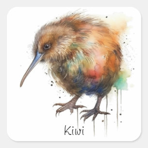 Sweet Kiwi, custom Square Sticker