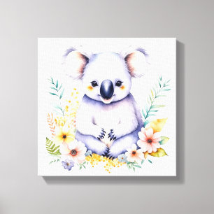 Sweet Koala Bear Baby Nursery Art Canvas Print
