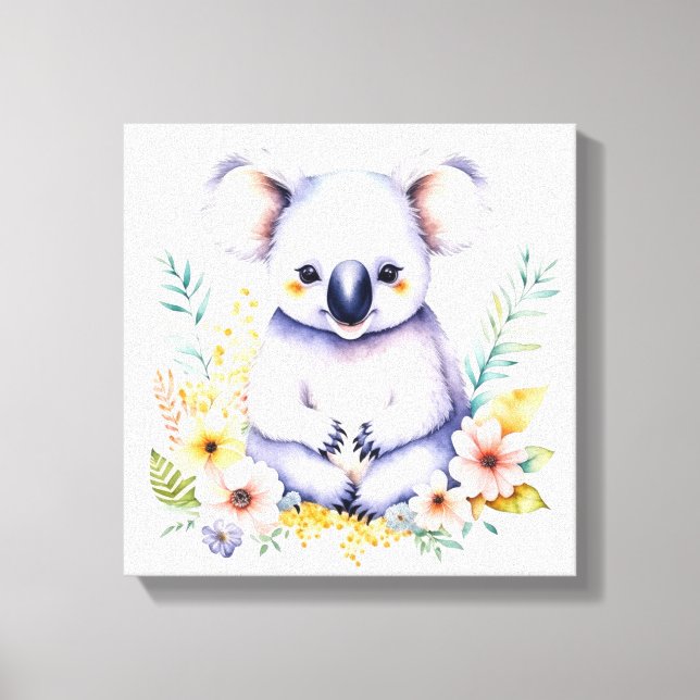 Sweet Koala Bear Baby Nursery Art Canvas Print (Front)