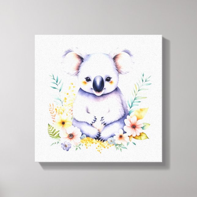Sweet Koala Bear Baby Nursery Art Canvas Print (Front)